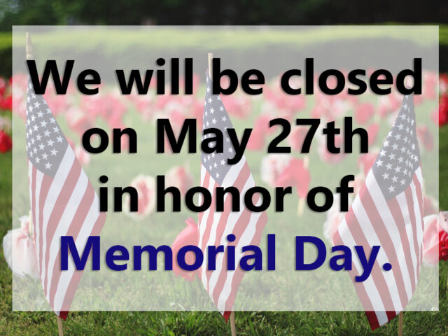 AOCBV Will Be Closed for Memorial Day