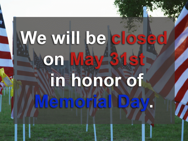 AOCBV Will Be Closed for Memorial Day 2021